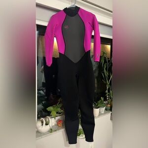 O'Neill Pink and Black One Piece Wetsuit